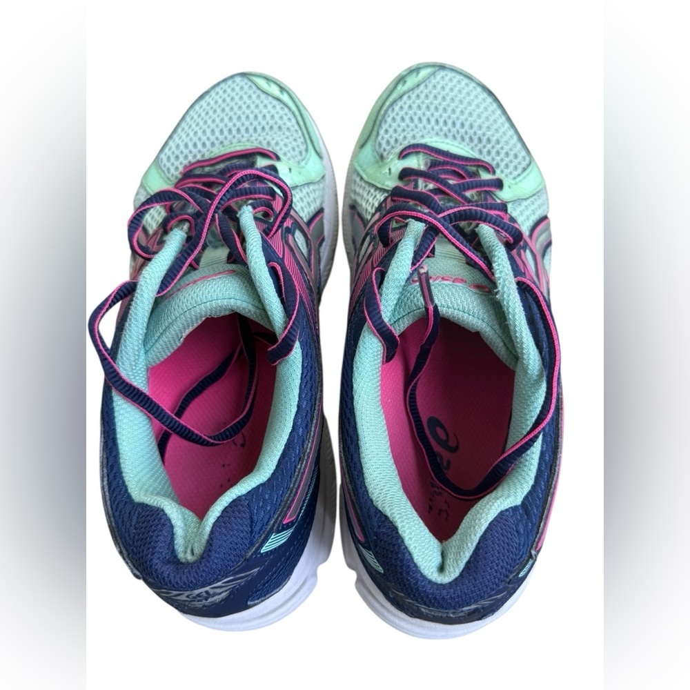 Donated to Philippines—-ASICS Green and Pink Athletic Shoes with Mesh Upper - Picture 4 of 16